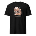 Black t-shirt with Lhasa Apso dog illustration and If It's Not A Lhasa Apso It's Just A Dog T-shirt on a white background