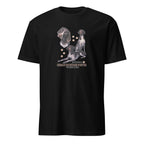 Black t-shirt with German Shorthair Pointer dog illustration and If It's Not A German Shorthair Pointer It's Just A Dog T-shirt on a white background