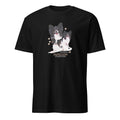 Black t-shirt with Papillon dog illustration and If It's Not A Papillon It's Just A Dog T-shirt on a white background