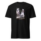 Black t-shirt with Miniature Schnauzer graphic and If It's Not A Miniature Schnauzer It's Just A Dog text on a white 