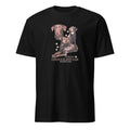 Black t-shirt with Chocolate Lab graphic and If It's Not A Chocolate Lab It's Just A Dog text on a white 
