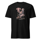 Black t-shirt with Chocolate Lab graphic and If It's Not A Chocolate Lab It's Just A Dog text on a white 