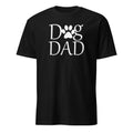 Black t-shirt with Dog Dad and paw on a white background