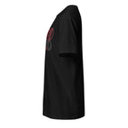 Black t-shirt left side on a white background