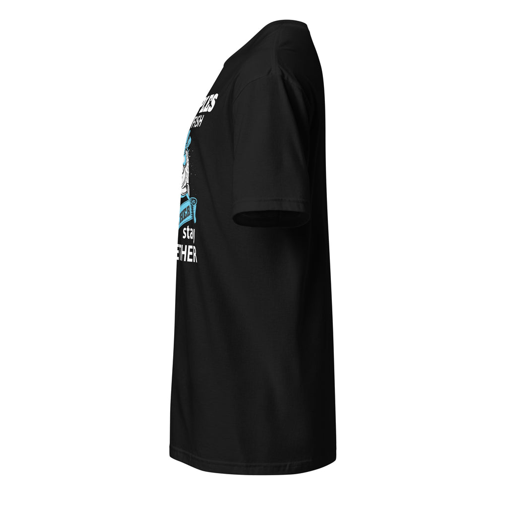Plain Black t-shirt left side on a white background