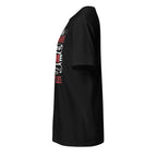 Plain Black t-shirt left side on a white background
