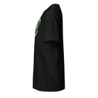 Left view of a black t-shirt on a white background
