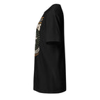Left view of a black t-shirt on a white background