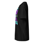 Left view of a black t-shirt on a white background