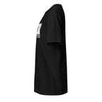Left view of a Black t-shirt against a white background