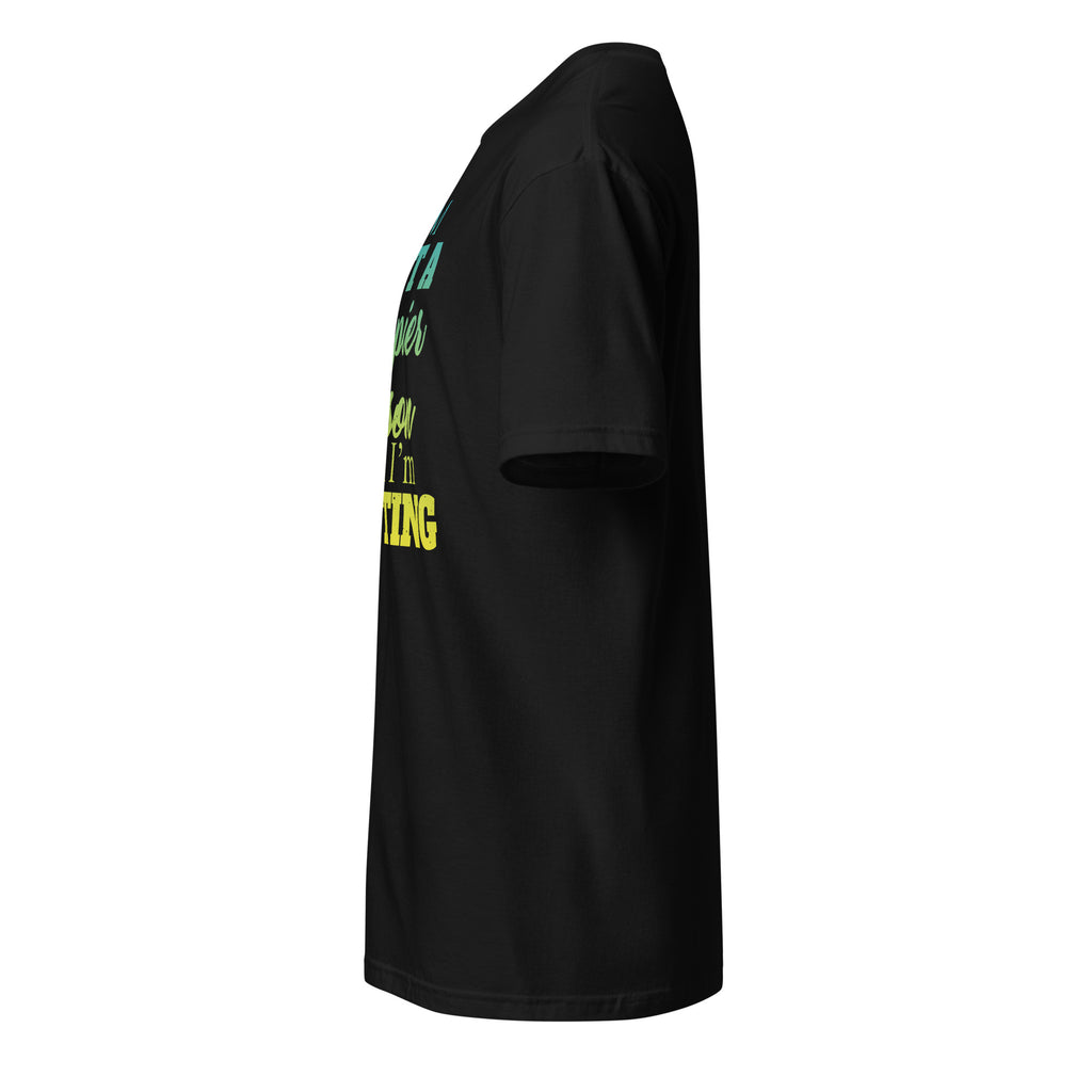 Left view of a plain Black t-shirt on a white background 