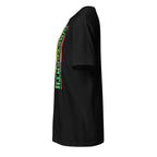 Black t-shirt left side against white background