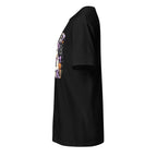 Left view of a black t-shirt against a white background