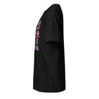 Left view of a black t-shirt against a white background