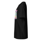 Left view of a black t-shirt against a white background