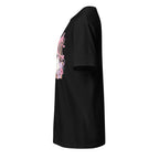 Left view of a black t-shirt against a white background