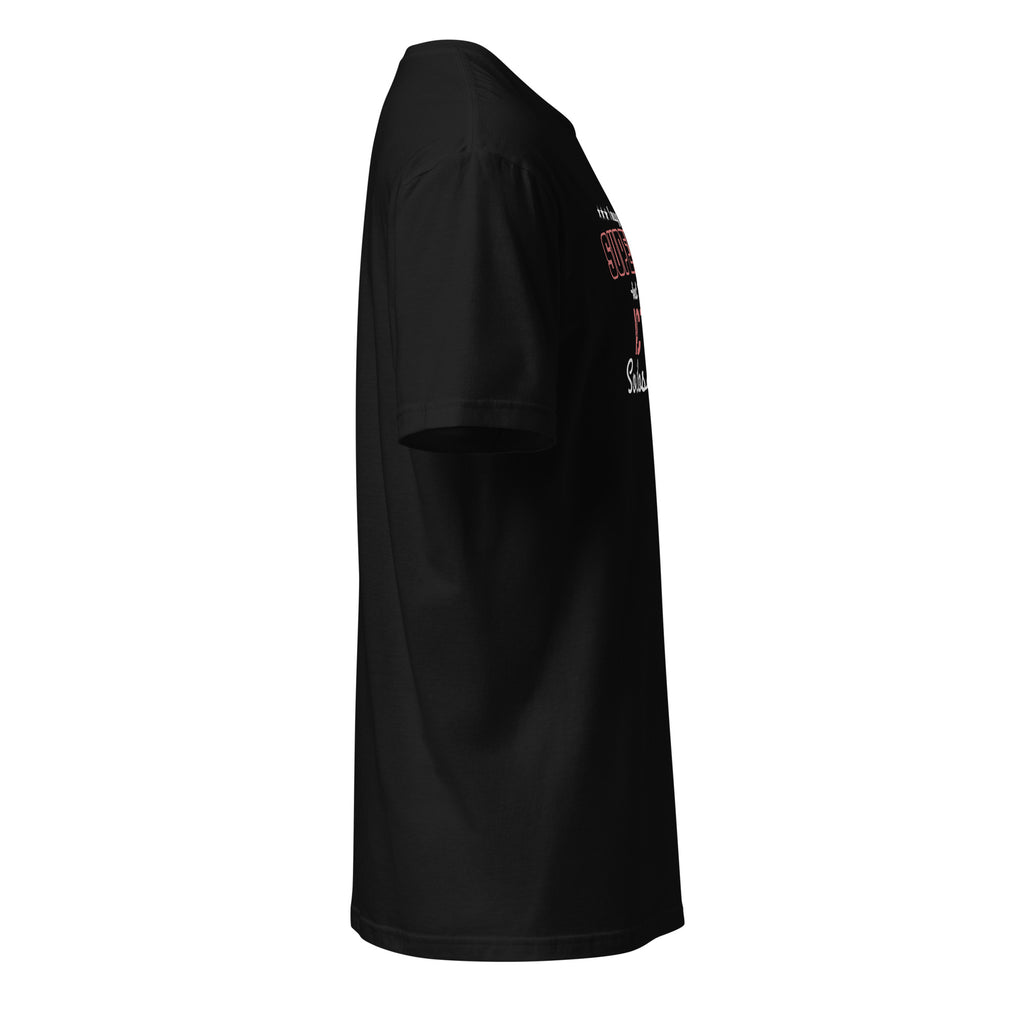 Plain Black t-shirt right side on a white background