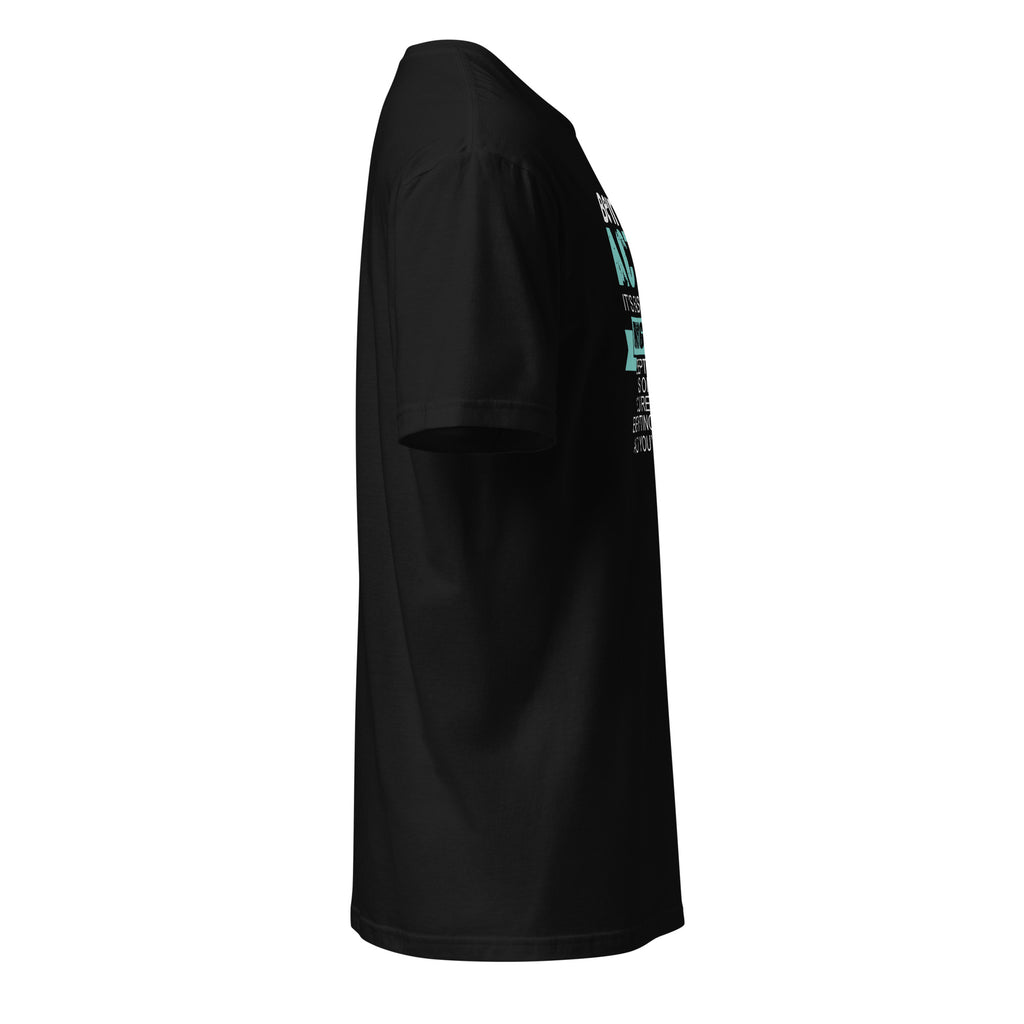 Plain Black t-shirt right side on a white background