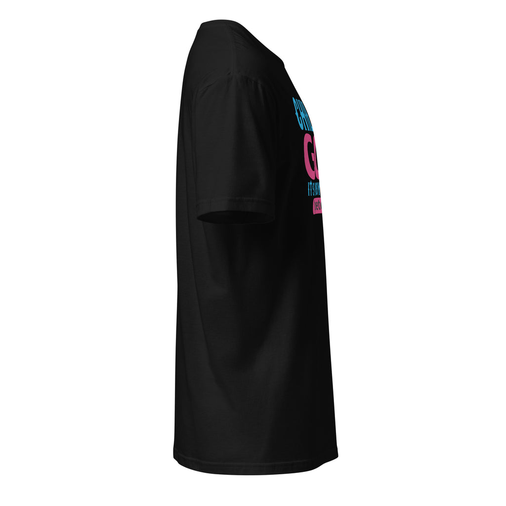 Plain Black t-shirt right side on a white background