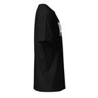 Right view of a Black t-shirt against a white background