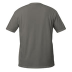 Dark Gray t-shirt back on a white background