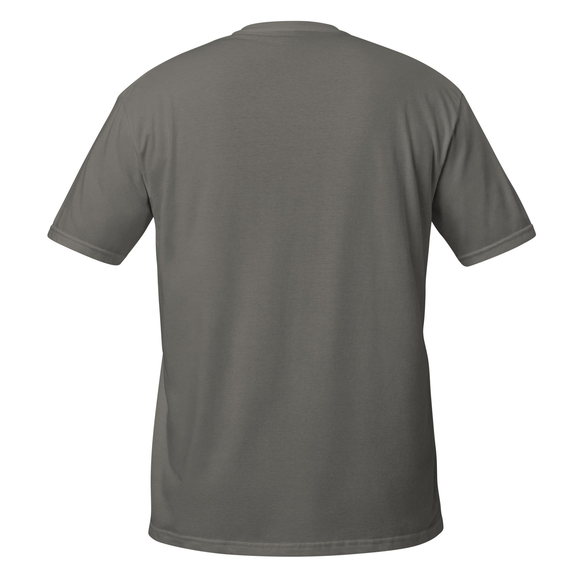 Dark Gray t-shirt back on a white background