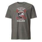 Dark Gray Funny Fishing Shirt – Big Mouth Swallows T‑Shirt | Adult Humor