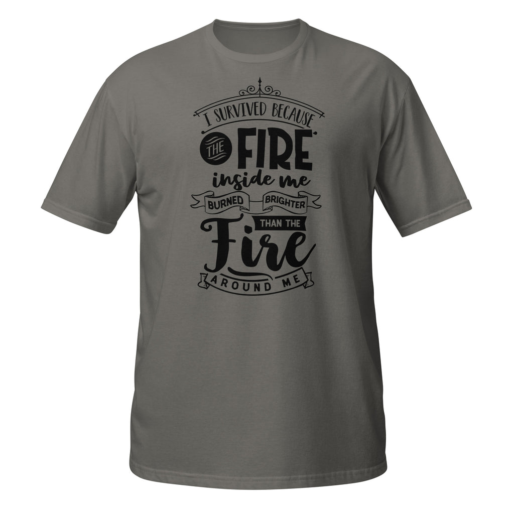 Green t-shirt with motivational quote in black text on a white background