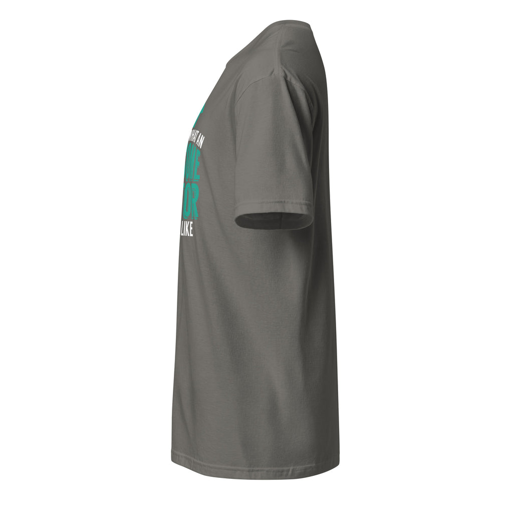 Plain Charcoal t-shirt left side on a white background