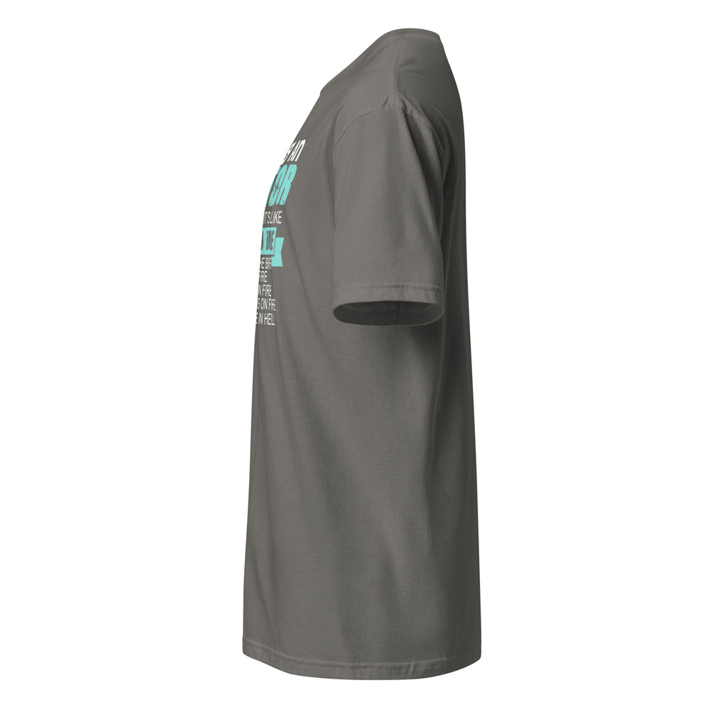 Plain Charcoal t-shirt left side on a white background