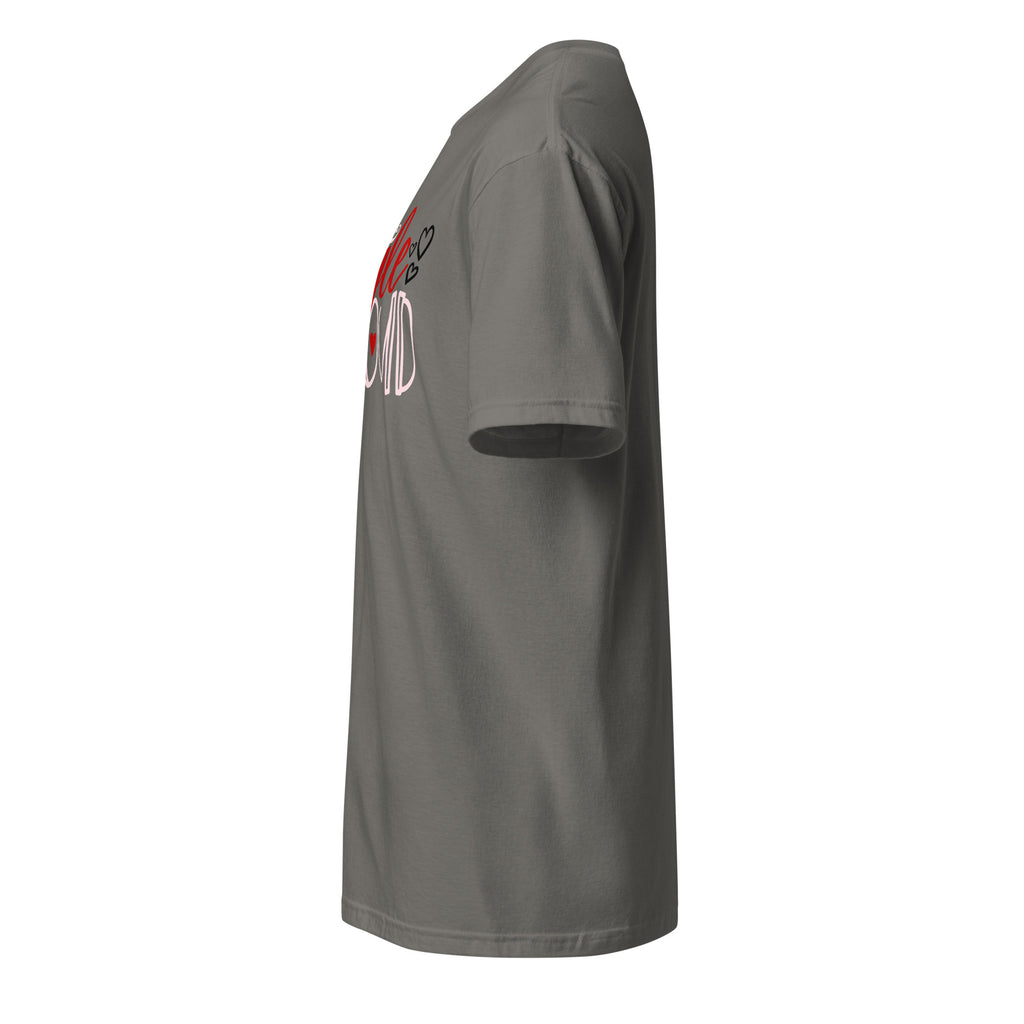 Plain Charcoal t-shirt left side on a white background