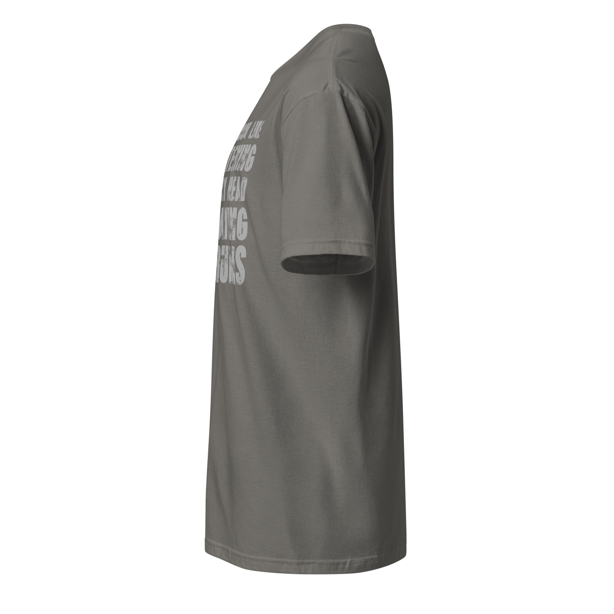 Dark Gray t-shirt left side on a white background