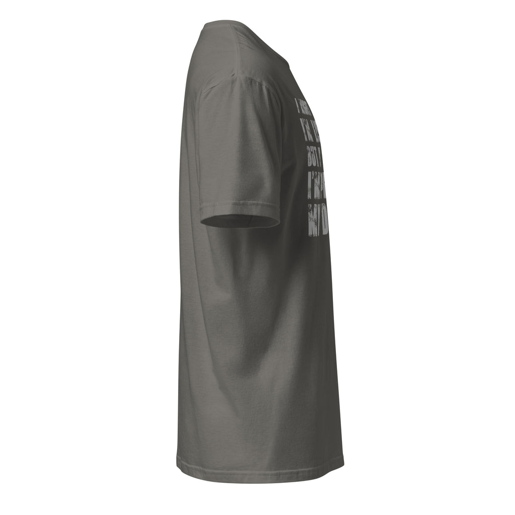 Dark Gray T-shirt right side on a white background