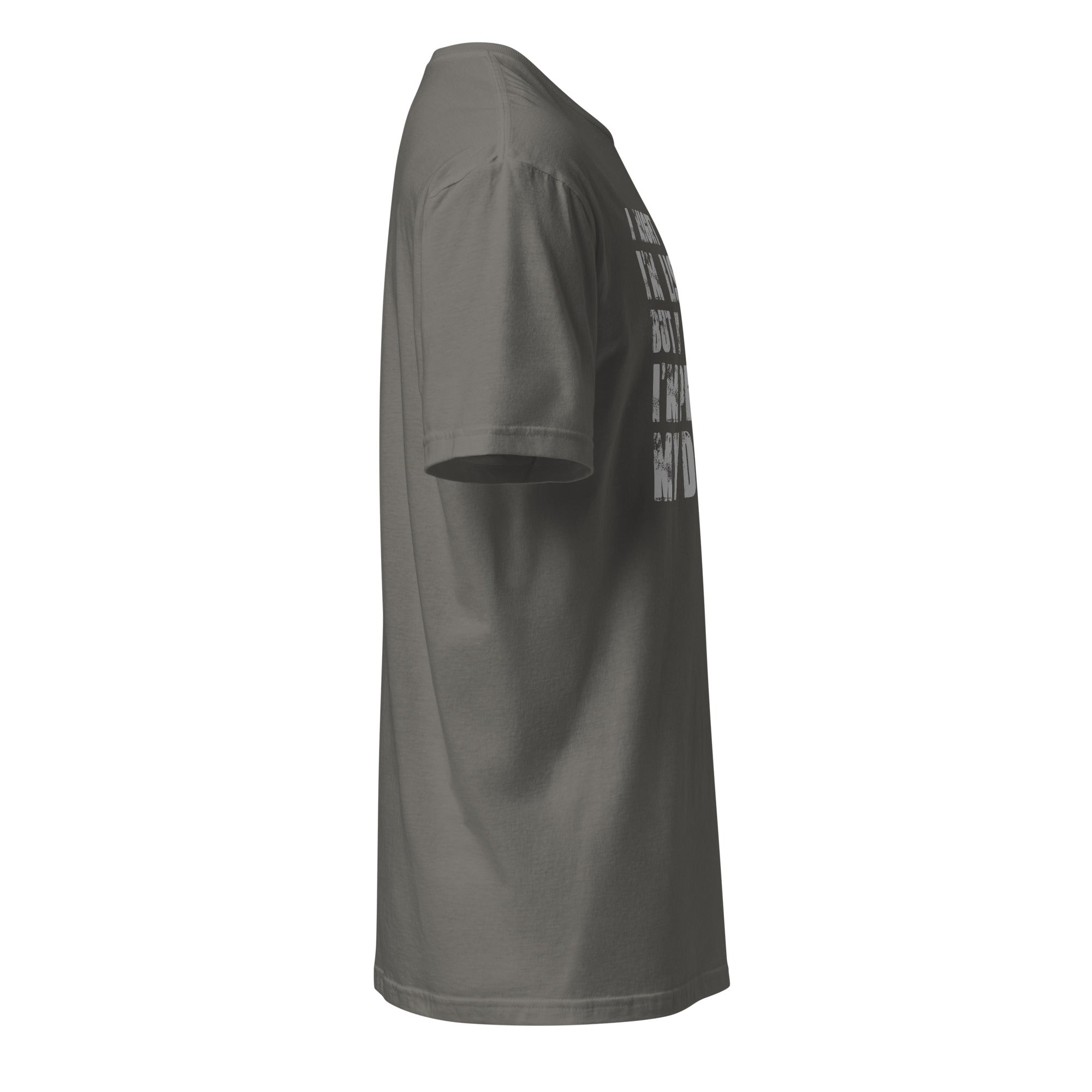 Dark Gray T-shirt right side on a white background