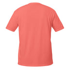 Coral t-shirt back on a white background