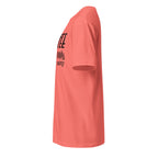Plain Coral t-shirt left side on a white background