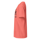 Plain Coral t-shirt left side on a white background
