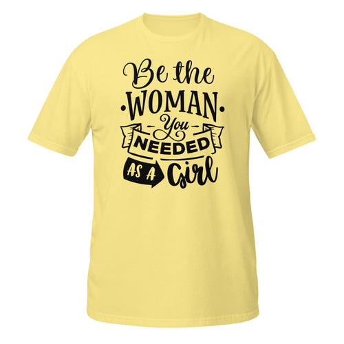 Yellow t-shirt with motivational quote on a white background