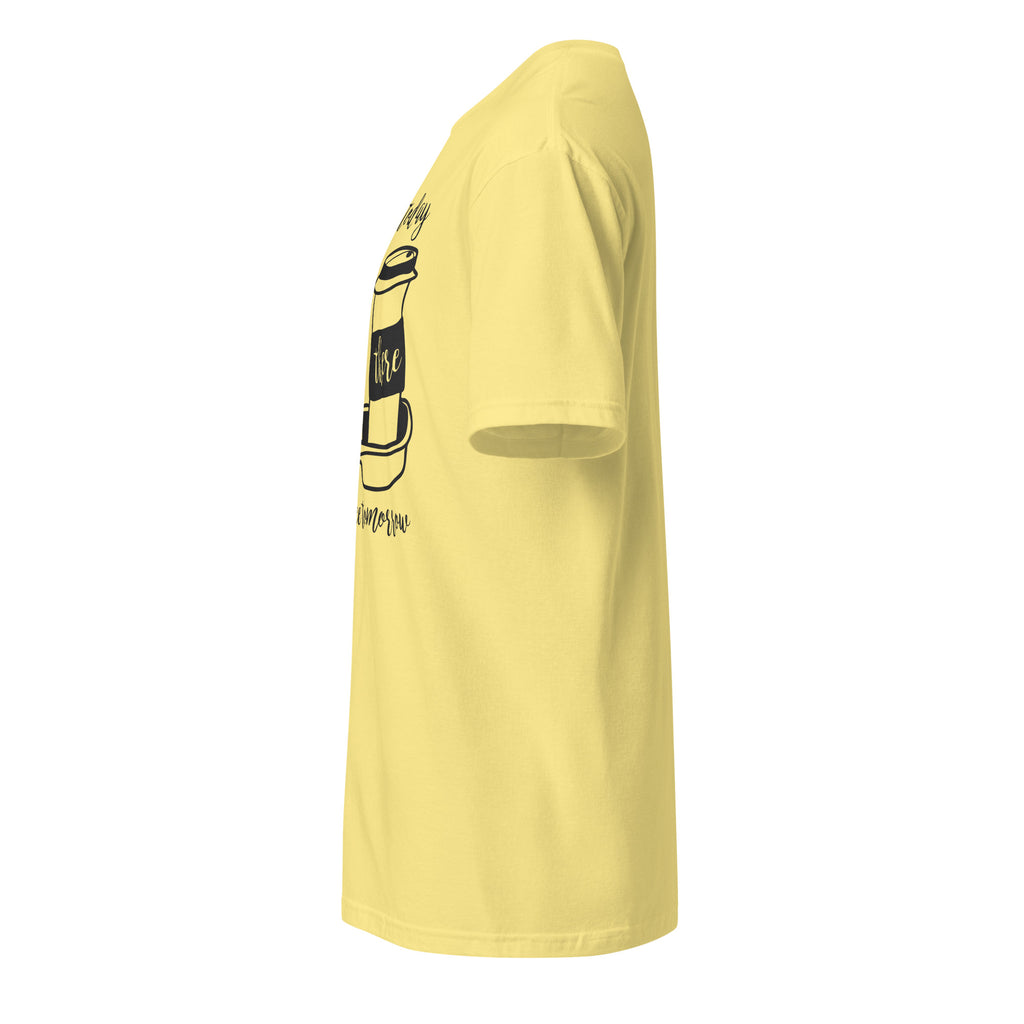 Plain cornsilk t-shirt left side on a white background