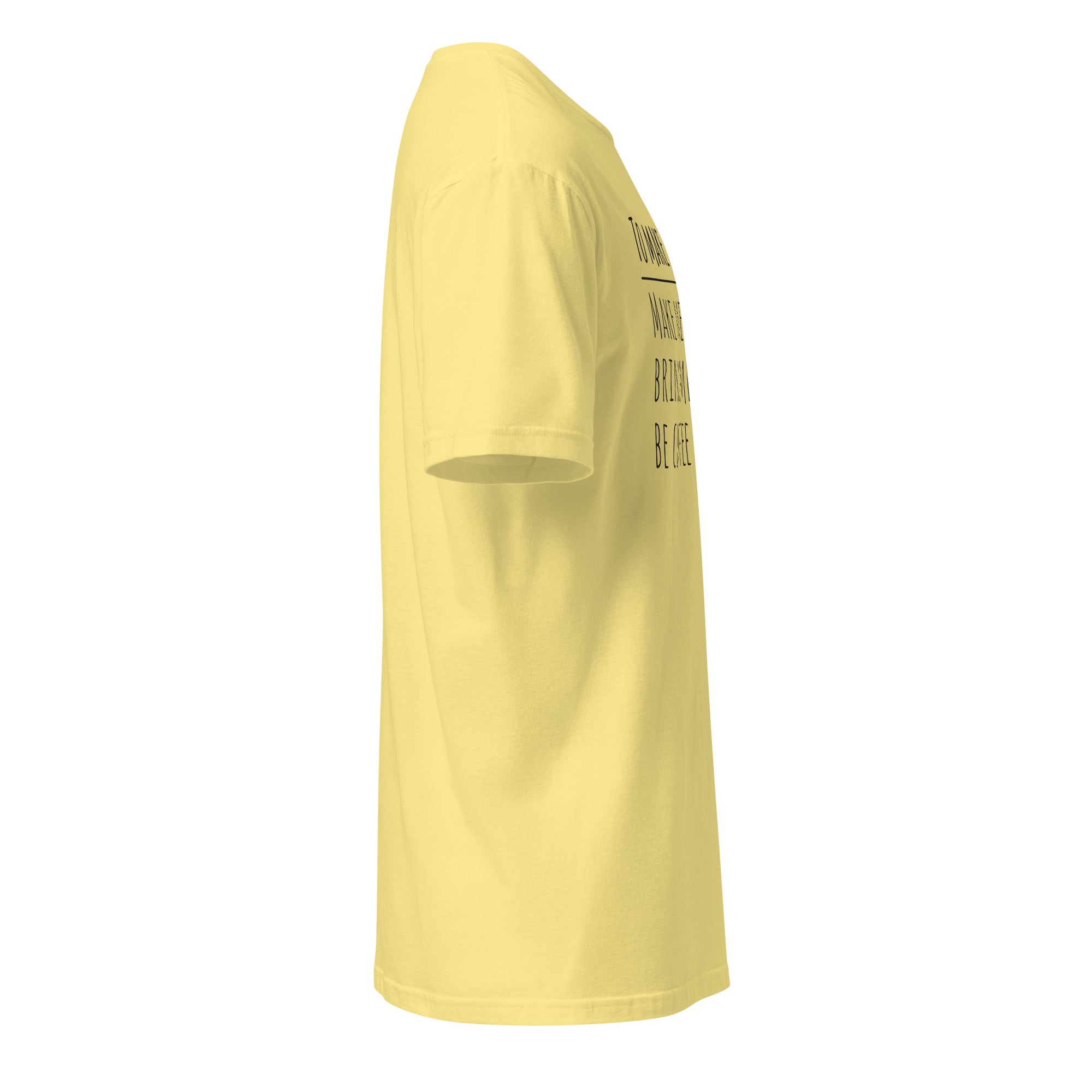 Plain Yellow t-shirt right side on a white background