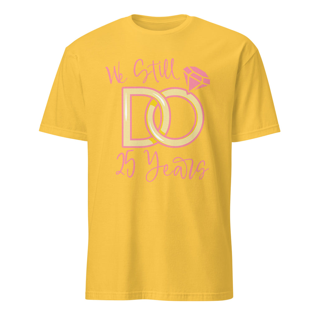 Daisy t-shirt with pink text and diamond ring graphic on a white background