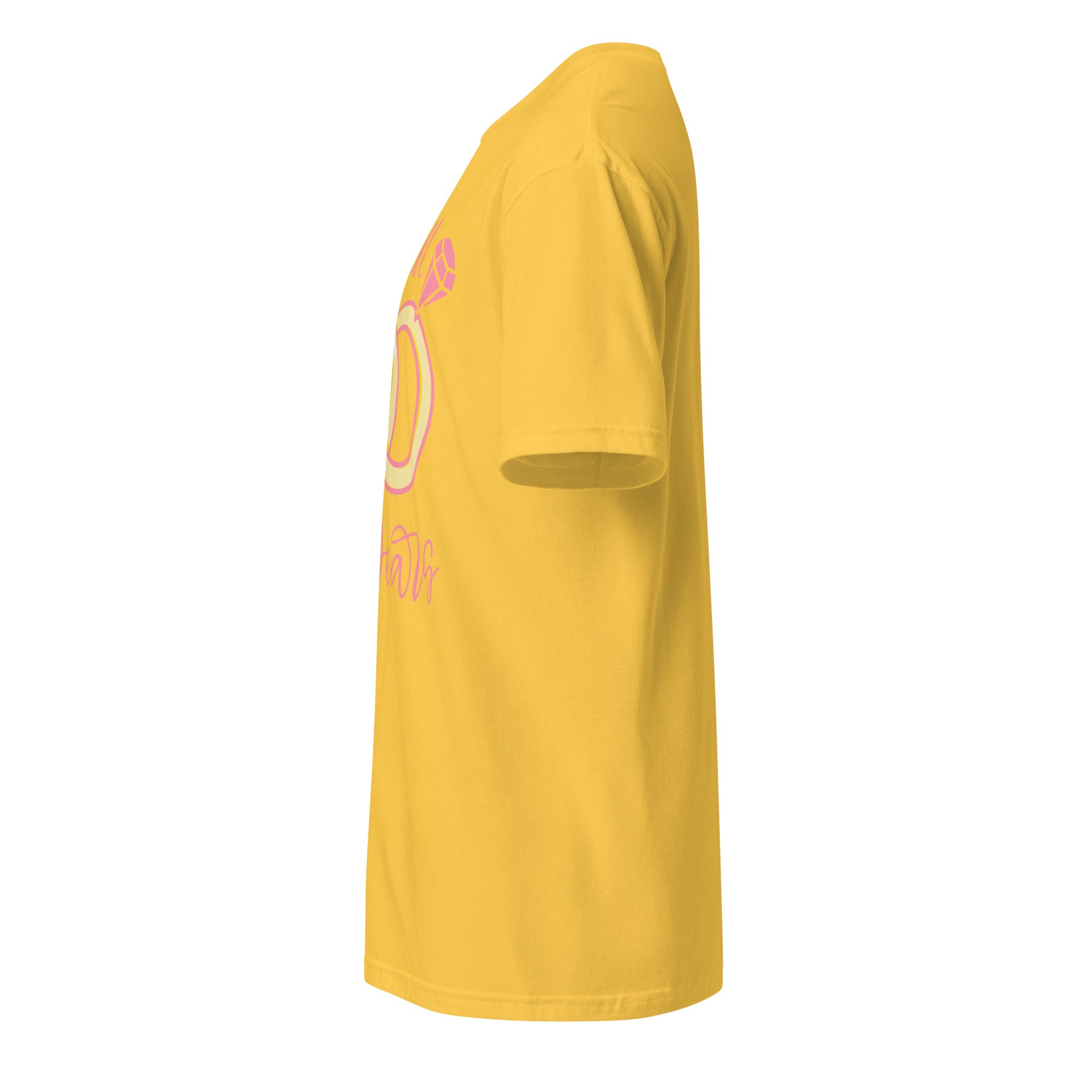 Daisy t-shirt left side with a logo on the front against a white background