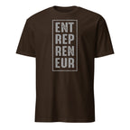 Brown t-shirt with 'ENTREPRENEUR' text on a white background