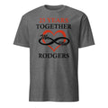 Gray t-shirt with '25 Years Together' design featuring a heart and infinity symbol on a white background