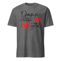 Graphite Heather t-shirt with humorous "Damn I Make 60 Look Good" text design on a white background