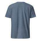 Plain blue t-shirt back on a white background
