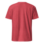 Plain Red Heather t-shirt back on a white background