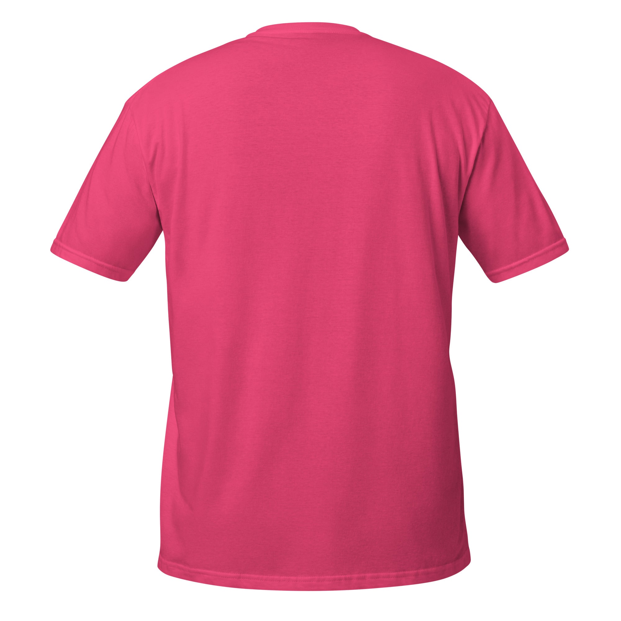 Pink t-shirt back on a white background