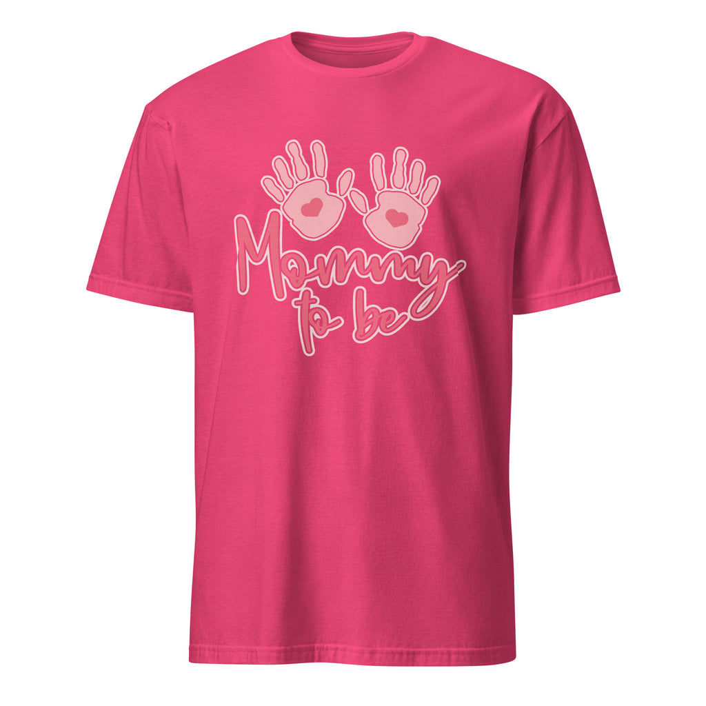 Mommy to Be Pink graphic t-shirt for expecting mothers, perfect as a pregnancy announcement tee or baby shower gift from Wrapped and Wready
