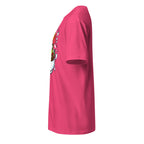 Plain Pink t-shirt left side on a white background